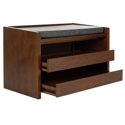 Safavieh - Percy Storage Bench - Grey - Walnut - BCH6400C veiw 3