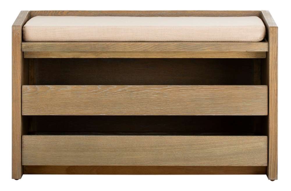 Safavieh - Percy Storage Bench - Rustic Oak - Beige - BCH6400A veiw 1