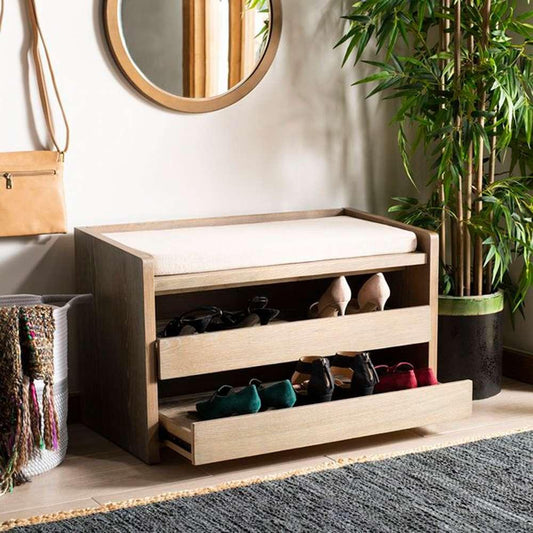 Safavieh - Percy Storage Bench - Rustic Oak - Beige - BCH6400A veiw 2