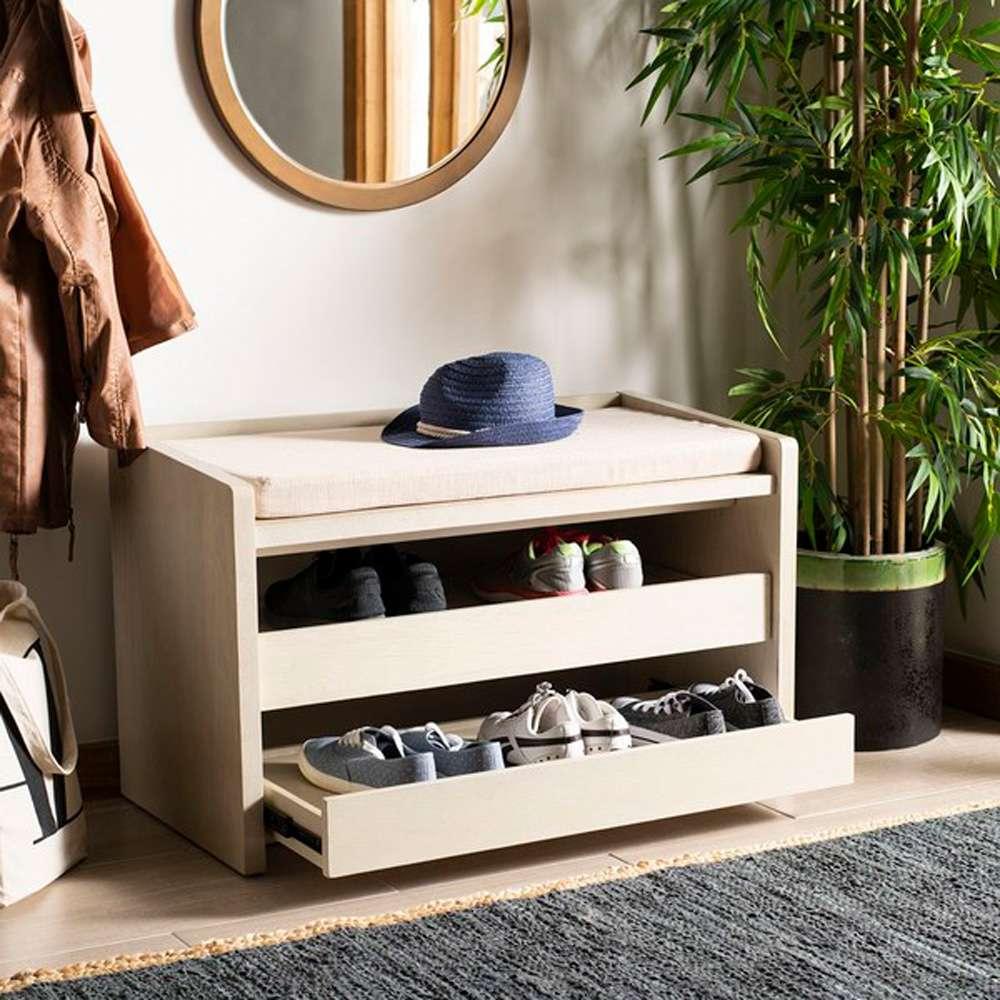 Safavieh - Percy Storage Bench - White Washed - Beige - BCH6400B veiw 2
