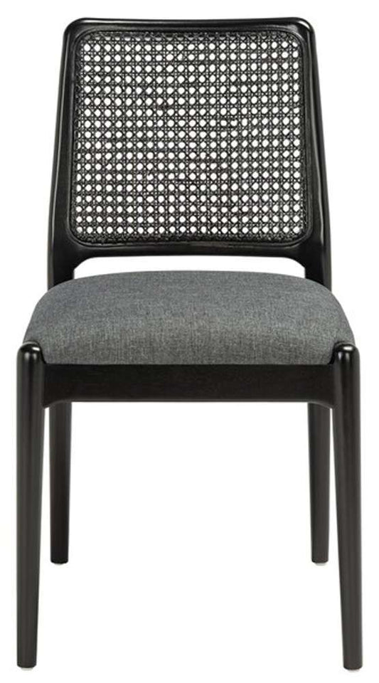 Safavieh - Reinhardt Rattan Dining Chair - Black - Grey  (Set of 2) - DCH8800C-SET2 veiw 1