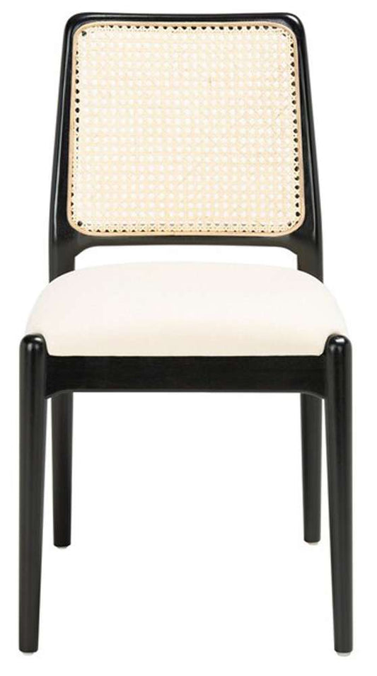Safavieh - Reinhardt Rattan Dining Chair - Black - White  (Set of 2) - DCH8800A-SET2 veiw 1