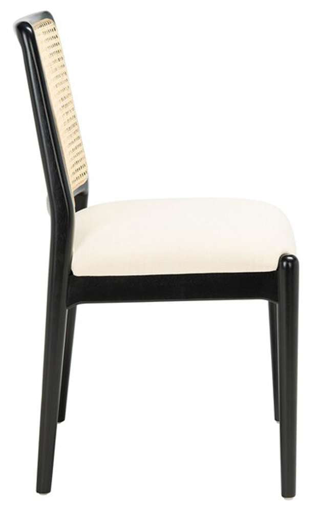 Safavieh - Reinhardt Rattan Dining Chair - Black - White  (Set of 2) - DCH8800A-SET2 veiw 2