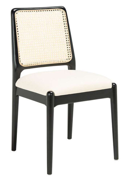 Safavieh - Reinhardt Rattan Dining Chair - Black - White  (Set of 2) - DCH8800A-SET2 veiw 3
