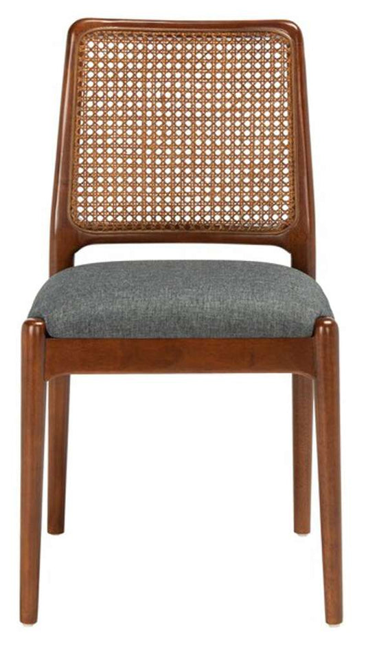 Safavieh - Reinhardt Rattan Dining Chair - Brown - Grey  (Set of 2) - DCH8800D-SET2 veiw 1