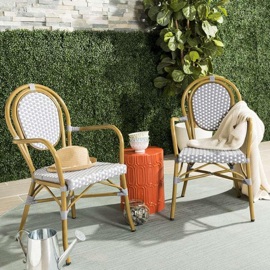 Safavieh - Rosen Arm Chair - Grey - White  (Set of 2) - PAT4014B-SET2 veiw 2
