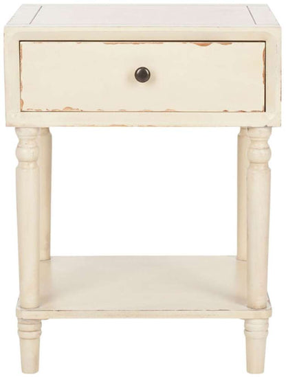 Safavieh - Siobhan Accent Table Wstorage Drw - Distressed Vanilla - AMH6611D veiw 1