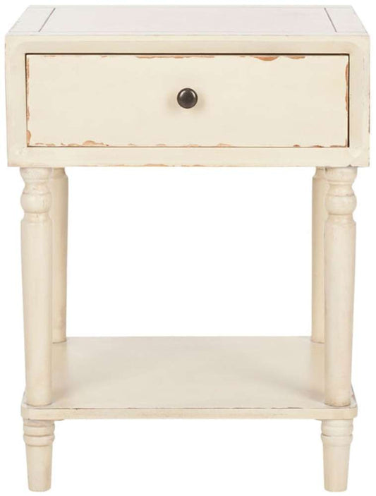 Safavieh - Siobhan Accent Table Wstorage Drw - Distressed Vanilla - AMH6611D veiw 1