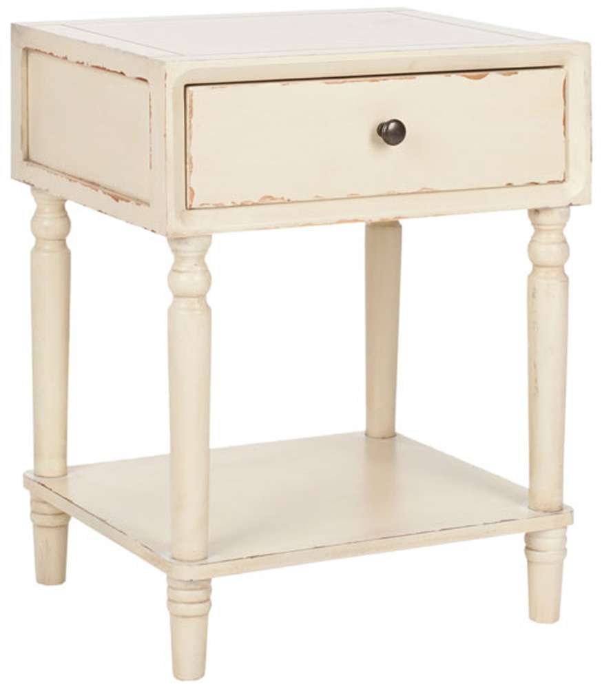 Safavieh - Siobhan Accent Table Wstorage Drw - Distressed Vanilla - AMH6611D veiw 4