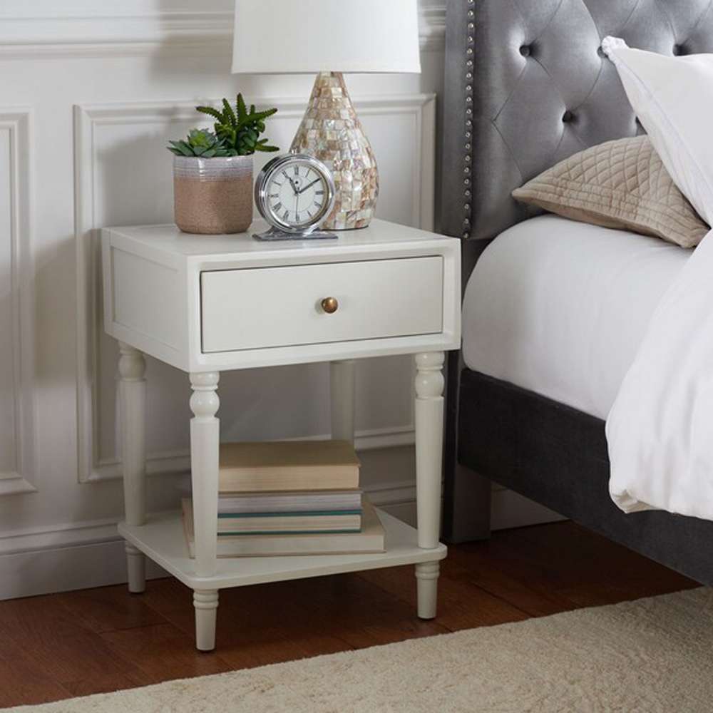 Safavieh - Siobhan Accent Table Wstorage Drw - Off White - AMH6611A veiw 2