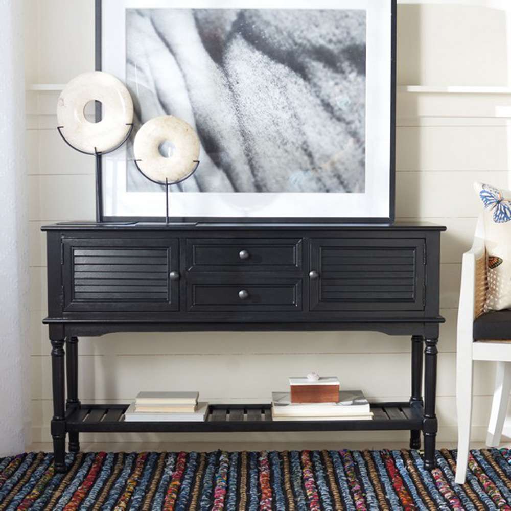 Safavieh - Tate 2Drw 2Dr Console Table - Black - CNS5722B veiw 2