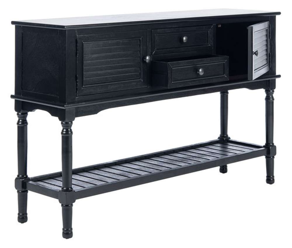 Safavieh - Tate 2Drw 2Dr Console Table - Black - CNS5722B veiw 3