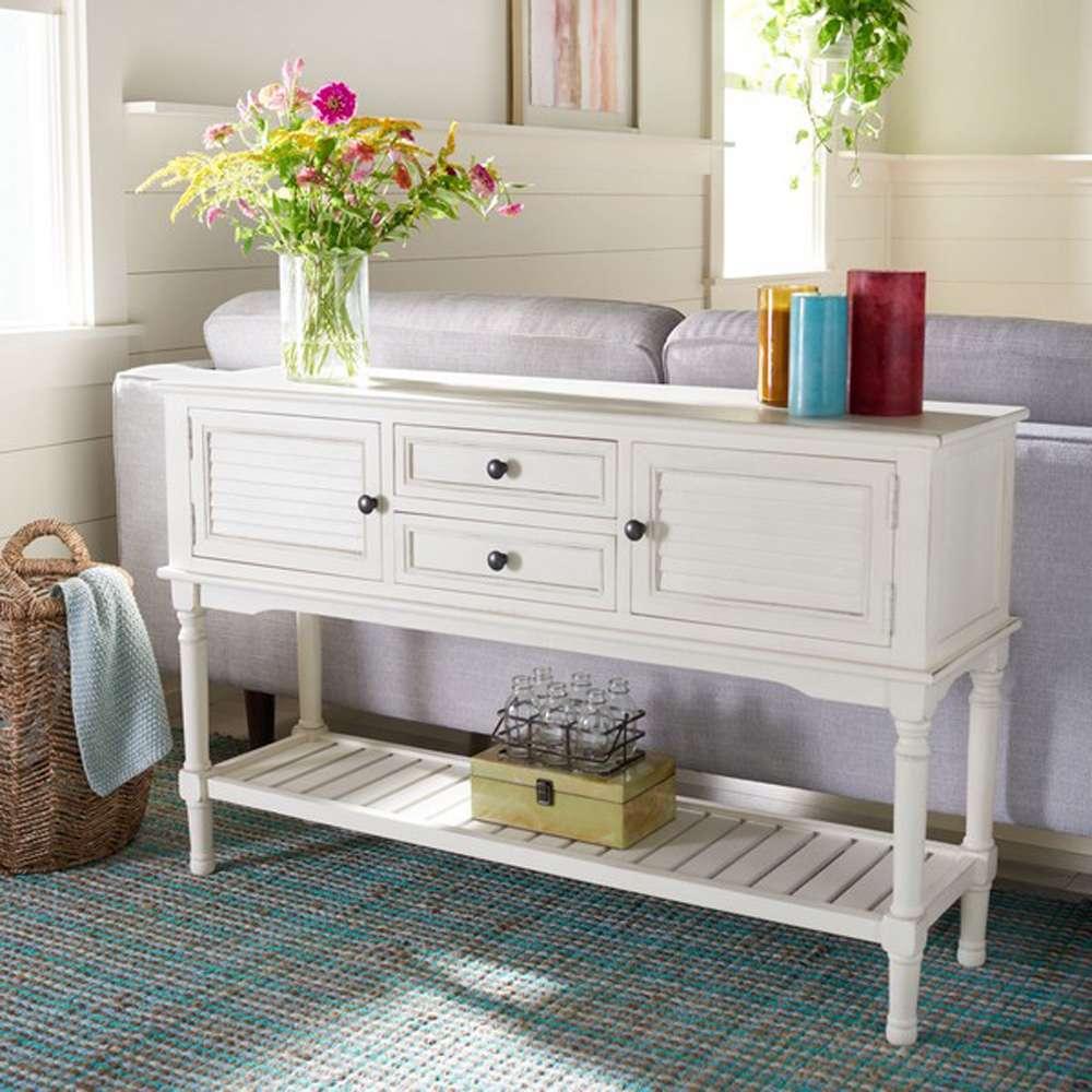Safavieh - Tate 2Drw 2Dr Console Table - Distressed - White - CNS5722A veiw 2