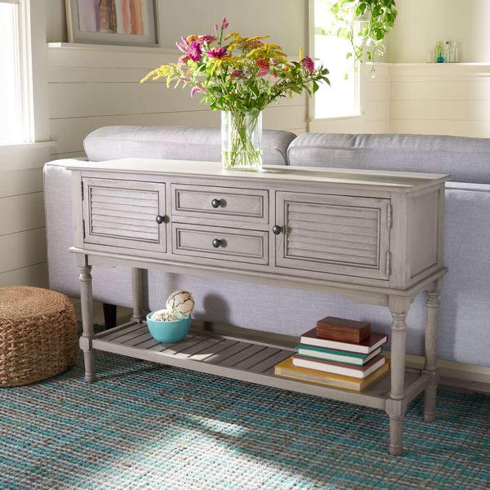 Safavieh - Tate 2Drw 2Dr Console Table - Greige - CNS5722D veiw 2