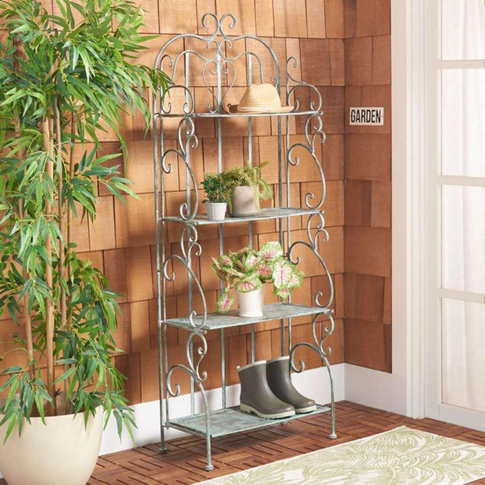 Safavieh - Tyrique 4 Tier Shelf Unit - Antique Dark Green  - PAT5033D veiw 2