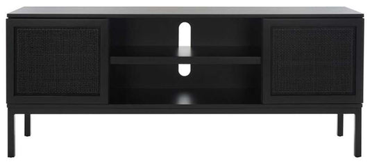 Safavieh - Zadie 2 Shelf Rattan Media Stand - Black - MED5009E veiw 1