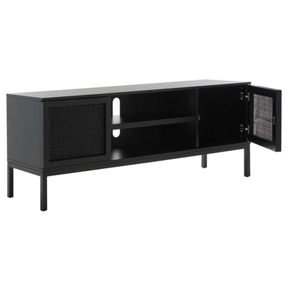 Safavieh - Zadie 2 Shelf Rattan Media Stand - Black - MED5009E veiw 4