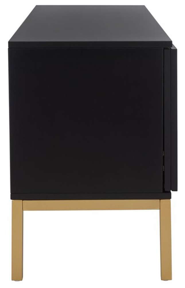 Safavieh - Zadie 2 Shelf Rattan Media Stand - Black - Gold - MED5009A veiw 5