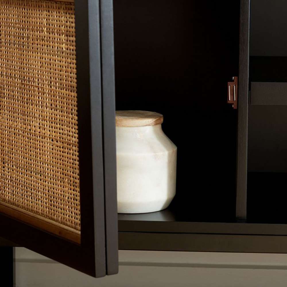 Safavieh - Zadie 2 Shelf Rattan Media Stand - Black - Natural - MED5009D veiw 2