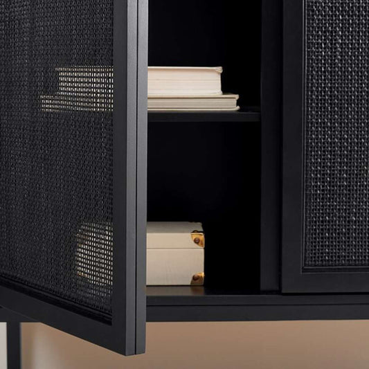Safavieh - Zadie 2 Shelf Rattan Sideboard - Black - MED5010E veiw 2