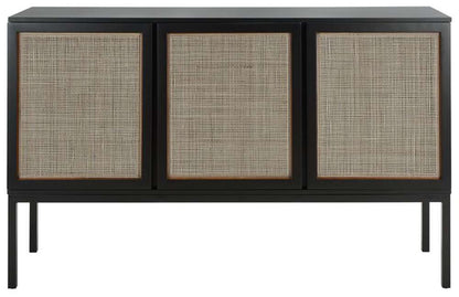 Safavieh - Zadie 2 Shelf Rattan Sideboard - Black - Natural - MED5010D veiw 1