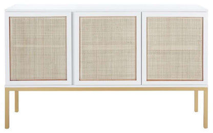 Safavieh - Zadie 2 Shelf Rattan Sideboard - White - Gold - MED5010B veiw 1
