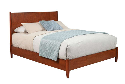 Alpine Furniture - Flynn Mid Century Modern California King Panel Bed, Acorn - 966-07CK veiw 1