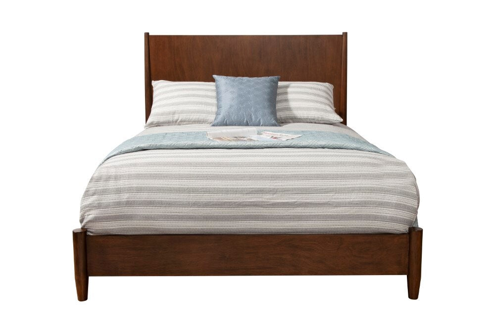 Alpine Furniture - Flynn Mid Century Modern California King Panel Bed, Walnut - 966WAL-07CK veiw 3