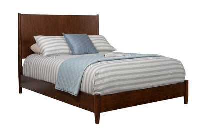 Alpine Furniture - Flynn Mid Century Modern Full Size Panel Bed, Walnut - 966WAL-08F veiw 1