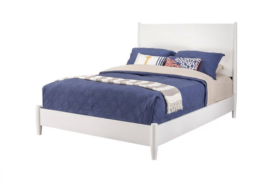Alpine Furniture - Flynn Mid Century Modern Full Size Panel Bed, White - 966-W-08F veiw 1