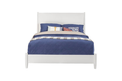 Alpine Furniture - Flynn Mid Century Modern Queen Panel Bed, White - 966-W-01Q veiw 3