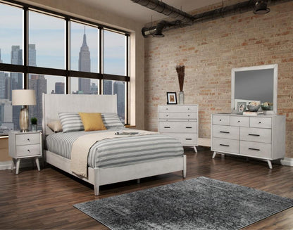 Alpine Furniture - Flynn Mid Century Modern Standard King Panel Bed, Gray - 966G-07EK veiw 2