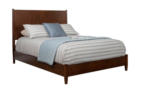 Alpine Furniture - Flynn Mid Century Modern Standard King Panel Bed, Walnut - 966WAL-07EK veiw 1