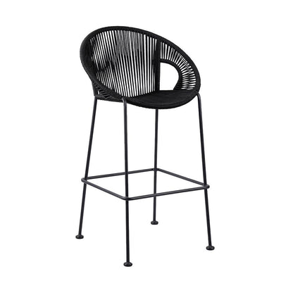 Armen Living - Acapulco 26in Indoor Outdoor Steel Bar Stool with Black Rope - LCACBABL26 veiw 1