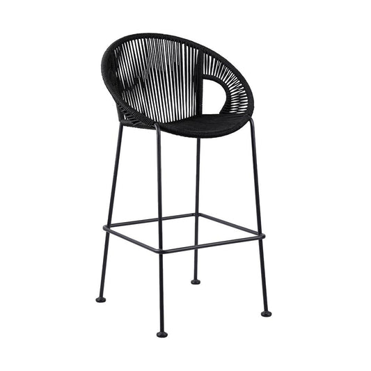 Armen Living - Acapulco 26in Indoor Outdoor Steel Bar Stool with Grey Rope - LCACBAGR26 veiw 1