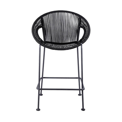 Armen Living - Acapulco 26in Indoor Outdoor Steel Bar Stool with Black Rope - LCACBABL26 veiw 2