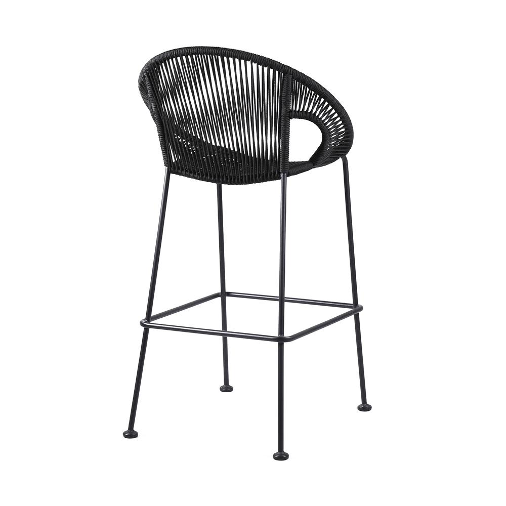 Armen Living - Acapulco 26in Indoor Outdoor Steel Bar Stool with Black Rope - LCACBABL26 veiw 3