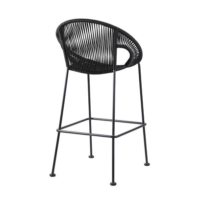 Armen Living - Acapulco 26in Indoor Outdoor Steel Bar Stool with Grey Rope - LCACBAGR26 veiw 3