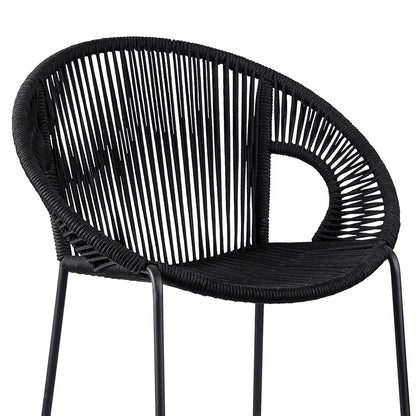 Armen Living - Acapulco 26in Indoor Outdoor Steel Bar Stool with Black Rope - LCACBABL26 veiw 4