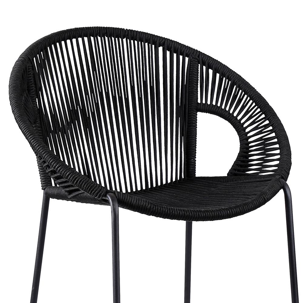 Armen Living - Acapulco 26in Indoor Outdoor Steel Bar Stool with Grey Rope - LCACBAGR26 veiw 4