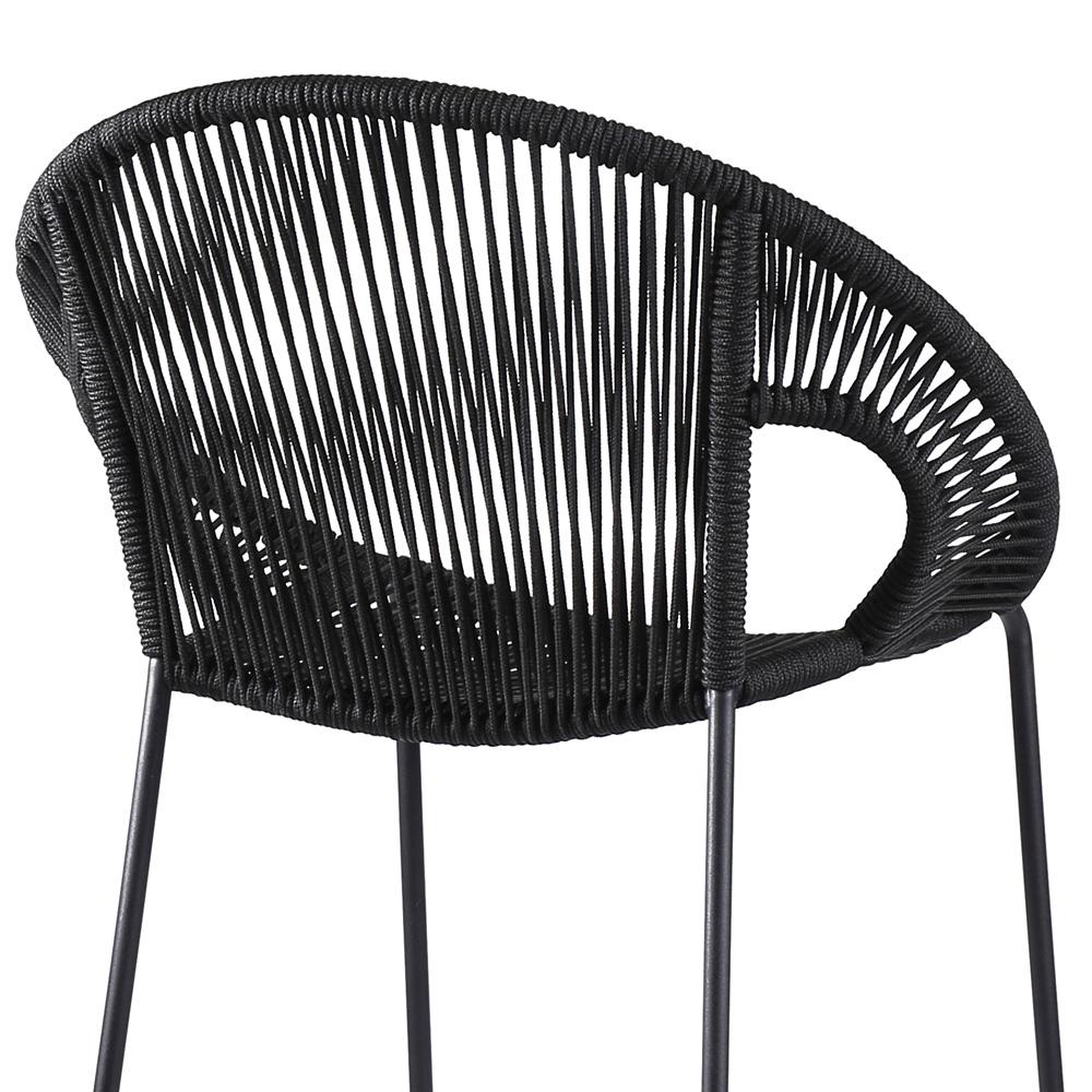 Armen Living - Acapulco 26in Indoor Outdoor Steel Bar Stool with Black Rope - LCACBABL26 veiw 5