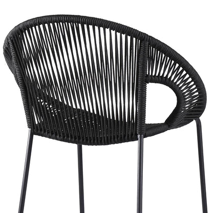 Armen Living - Acapulco 26in Indoor Outdoor Steel Bar Stool with Black Rope - LCACBABL26 veiw 5