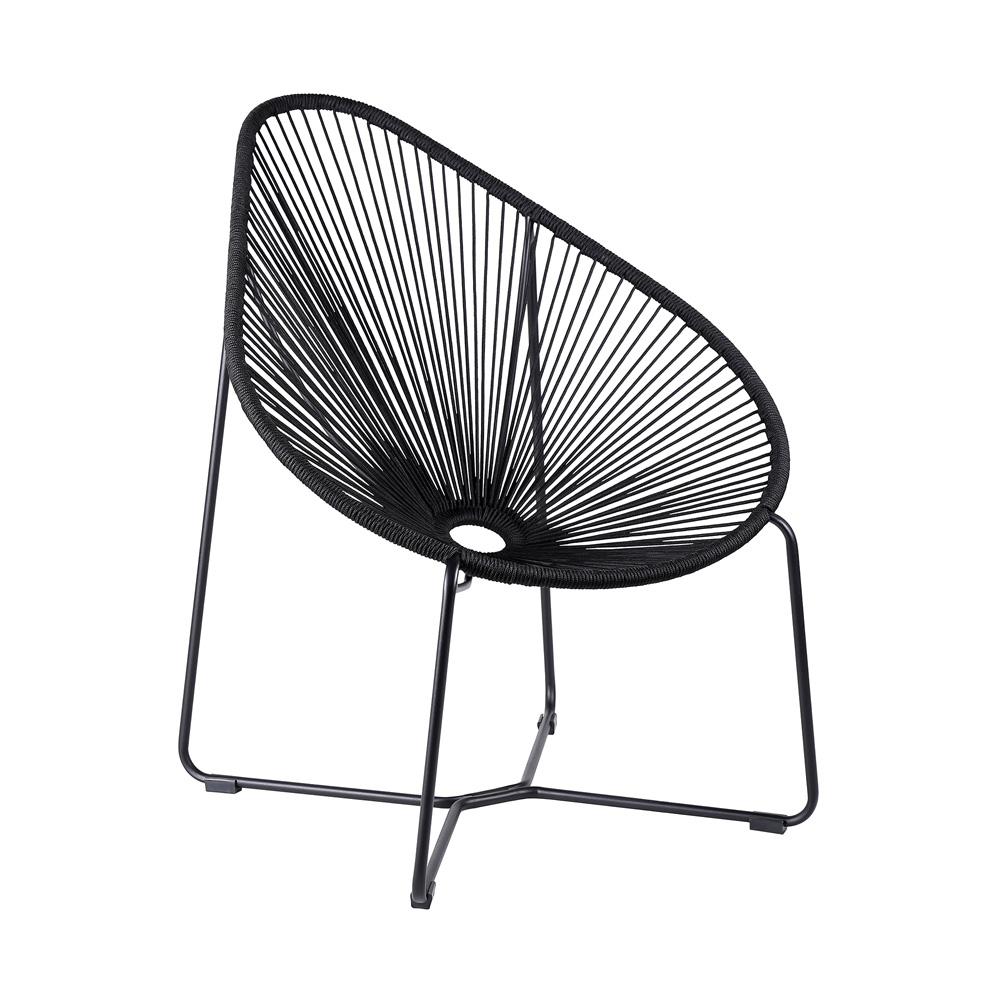 Armen Living - Acapulco Indoor Outdoor Steel Papasan Lounge Chair with Wasabi Rope - LCACSIWSB veiw 1