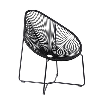 Armen Living - Acapulco Indoor Outdoor Steel Papasan Lounge Chair with Wasabi Rope - LCACSIWSB veiw 1