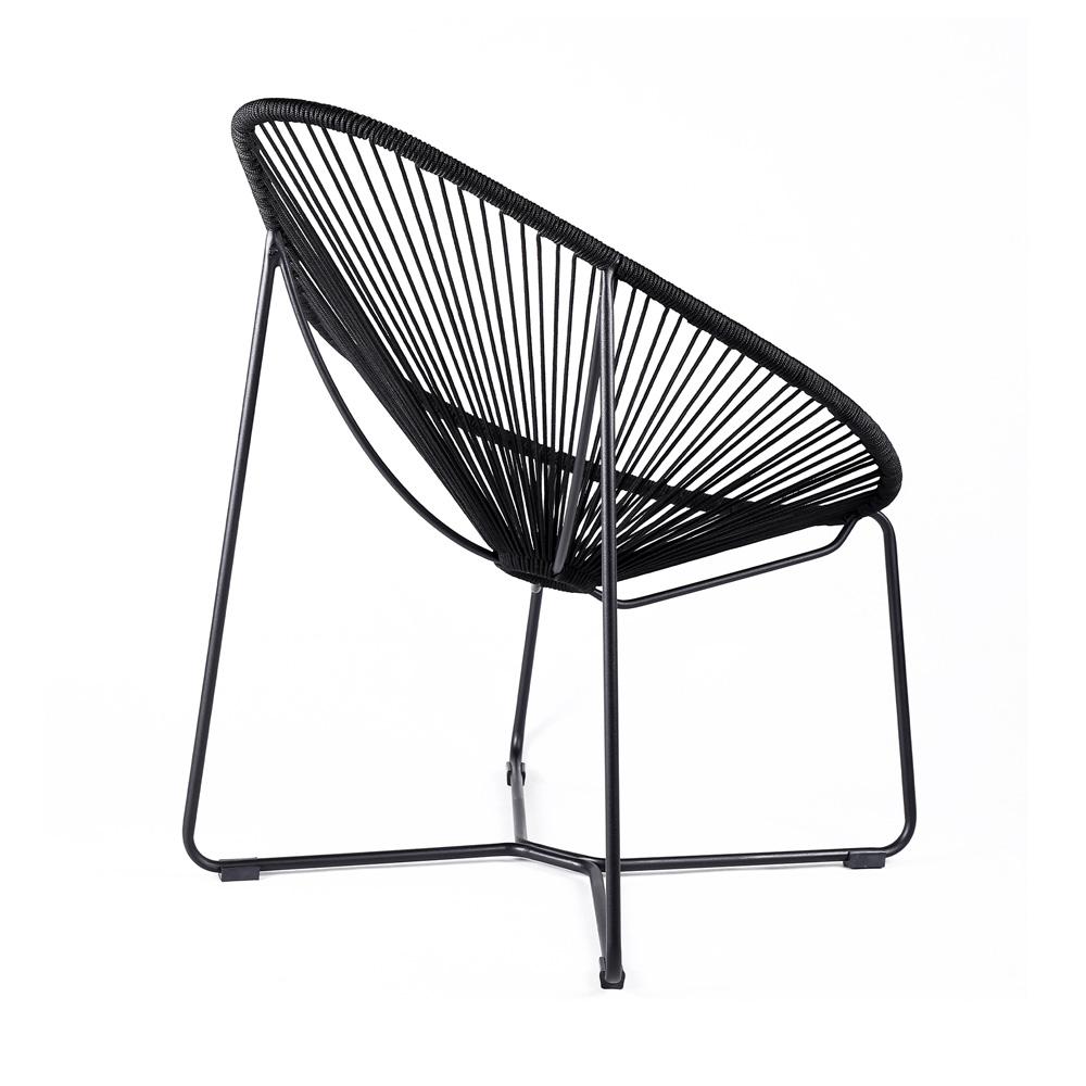 Armen Living - Acapulco Indoor Outdoor Steel Papasan Lounge Chair with Wasabi Rope - LCACSIWSB veiw 3
