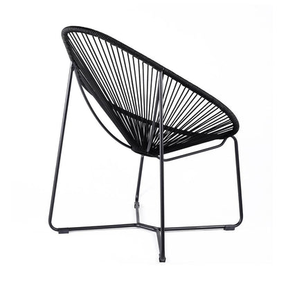 Armen Living - Acapulco Indoor Outdoor Steel Papasan Lounge Chair with Wasabi Rope - LCACSIWSB veiw 3