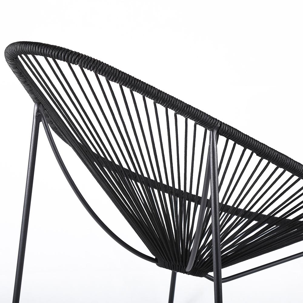Armen Living - Acapulco Indoor Outdoor Steel Papasan Lounge Chair with Wasabi Rope - LCACSIWSB veiw 4