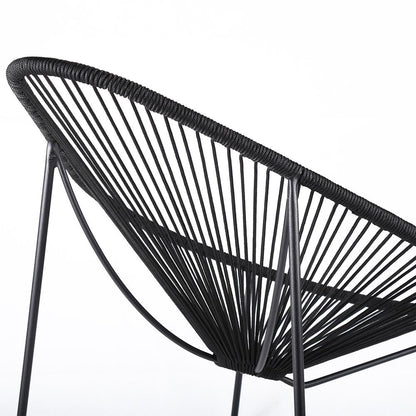 Armen Living - Acapulco Indoor Outdoor Steel Papasan Lounge Chair with Wasabi Rope - LCACSIWSB veiw 4