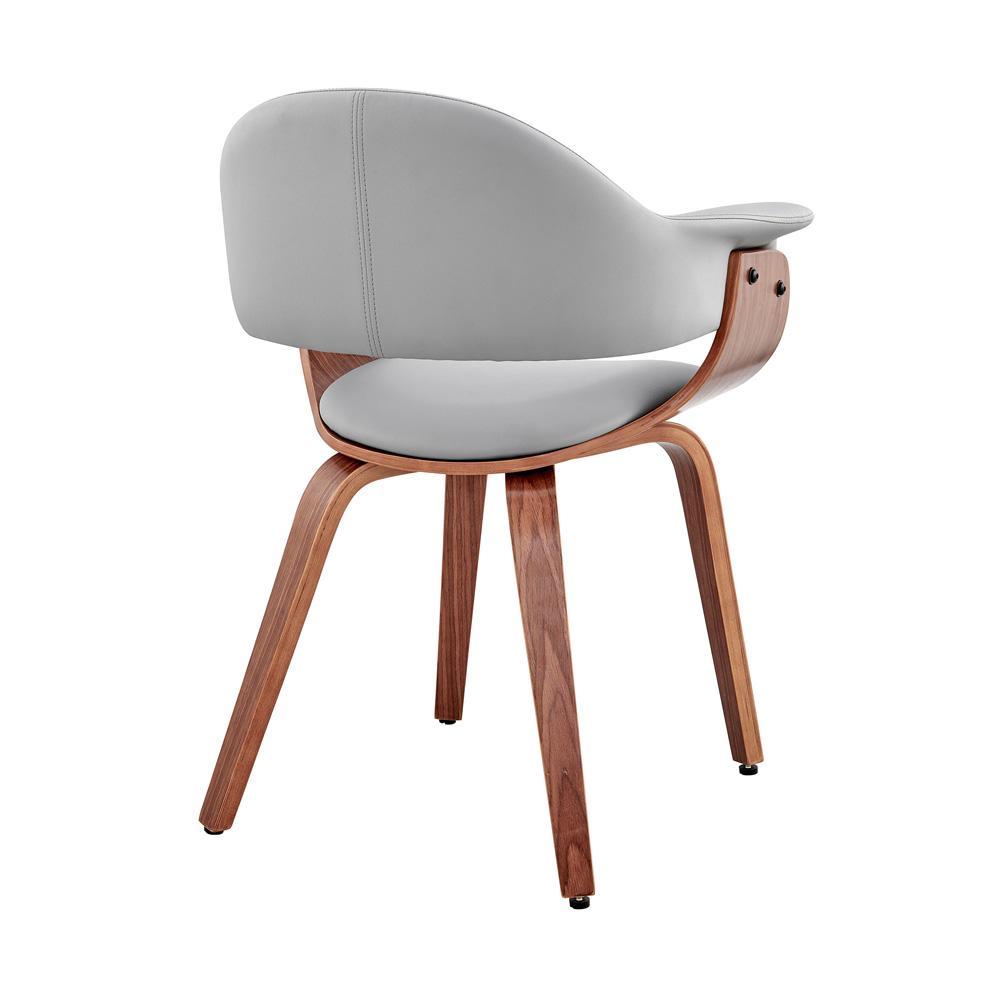 Armen Living - Adalyn Gray Faux Leather and Walnut Wood Dining Room Accent Chair - LCADCHWAGR veiw 4
