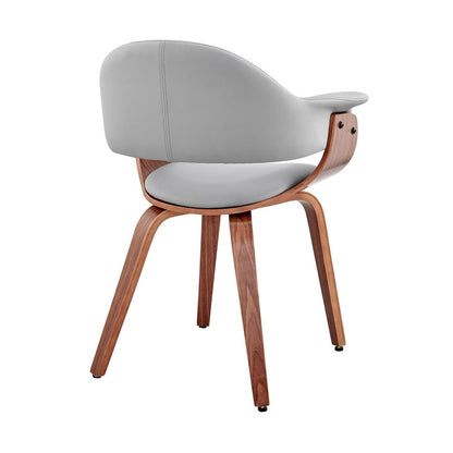 Armen Living - Adalyn Gray Faux Leather and Walnut Wood Dining Room Accent Chair - LCADCHWAGR veiw 4